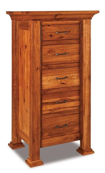 Amish 54 1/2 or 62 1/4 Tall Custom David Lingerie Chest of Drawers with Solid Wood Inset End Panels and Dental Molding
