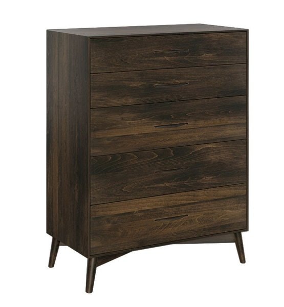 Amish Cullen Mid-Century Modern 5-Drawer Chest of Drawers