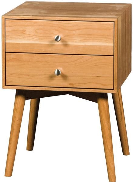 Amish Cullen Mid-Century Modern 2-Drawer Nightstand