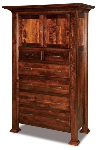 Amish 75 1/4 Tall David Chest Armoire with 6 Drawers, 2 Doors, and 1 Adjustable Shelf