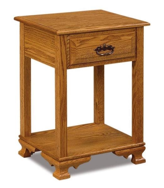Amish 29 Tall Heritage Wilma One Drawer Open Nightstand and Bottom Shelf
