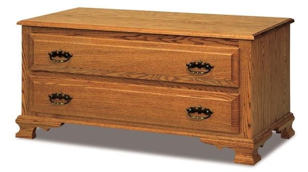 Amish Heritage Wilma Blanket Chest with Cedar Bottom with False Drawer Fronts and a Unique Heritage Style Feet