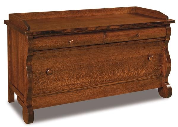 Amish 48 3/4 Wide Lydia Classic Sleigh Blanket Chest with Seat Rail and Soft Close Lid Hinge
