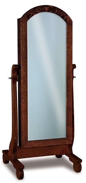 Amish 63 1/2 Tall Lydia Classic Sleigh Beveled Cheval Mirror with Optional Jewelry Storage