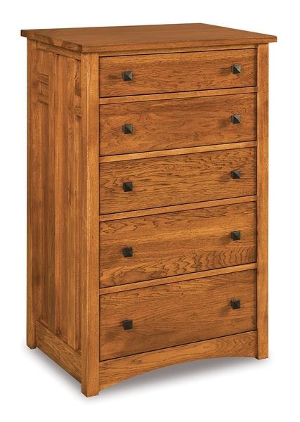 Amish 31 1/2 or 39 Wide Torrent Mission Custom 5-Drawer Chest of Drawers with 1 Arched Front Base
