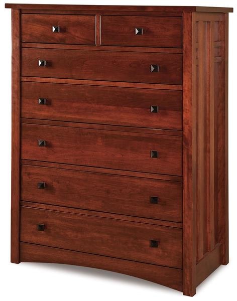 Amish 39 Wide Torrent Mission 7-Drawer Chest of Drawers with Arched Front Base