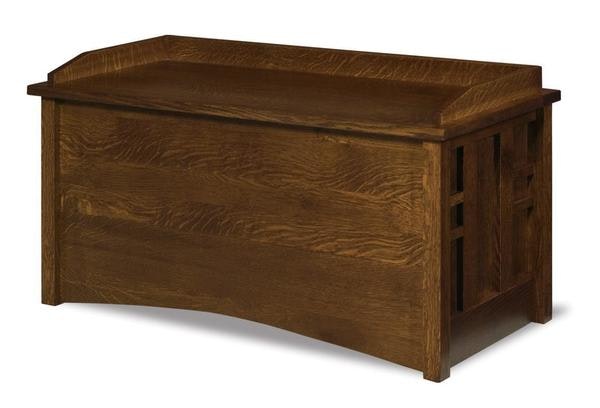 Amish 44 Wide Torrent Mission Blanket Chest with Cedar Bottom and an Arched Base and Thick Top.
