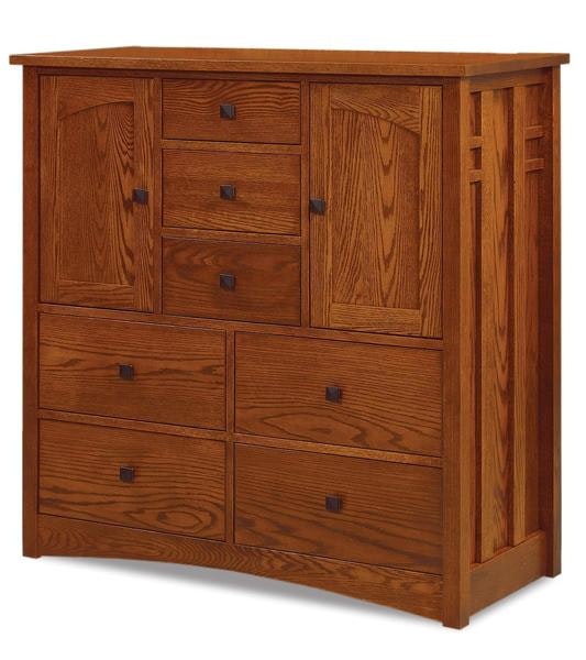 Amish 49 Wide Torrent Mission His and Hers Mule Chest of Drawers with 2 Doors and 7 Drawers