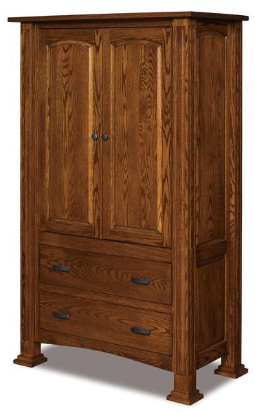 Amish 72 3/4 Tall William Custom Armoire with 2 Doors, 2 Drawers, and 2 Adjustable Shelves