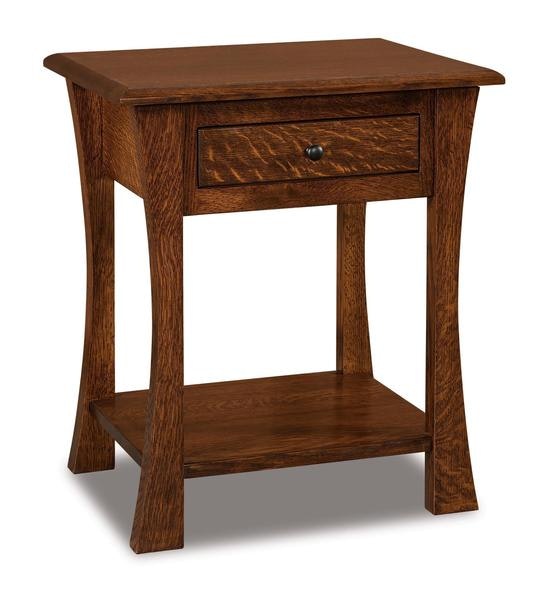 Amish 29 Tall Isaiah One Drawer Open Nightstand with Bottom Shelf