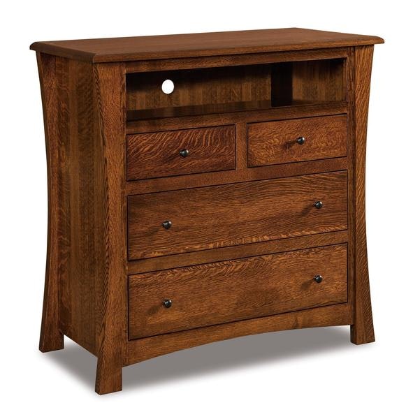 Amish 41 Tall Isaiah Hardwood 4-Drawer Media Chest of Drawers