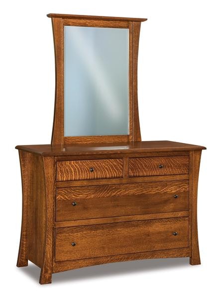 Amish 36 Tall Isaiah 4-Drawer Dresser with Optional Beveled Mirror