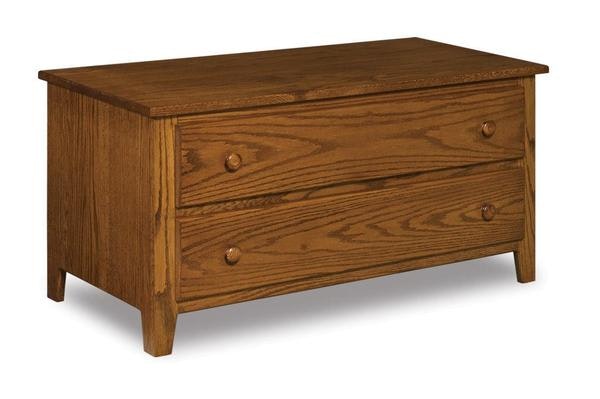 Amish 44 wide Shaker Blanket Chest with Cedar Bottom with Tapered Legs