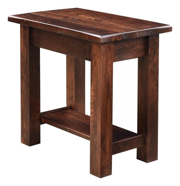 Amish Sussex Simulated Barnwood Chair Side Table