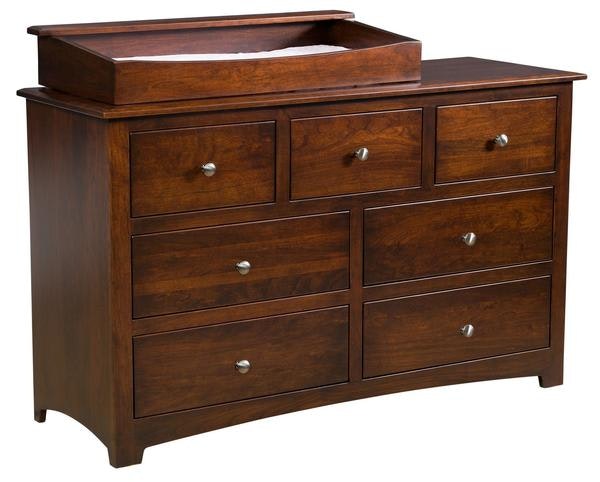 Amish Modelli Seven Drawer Changing Dresser