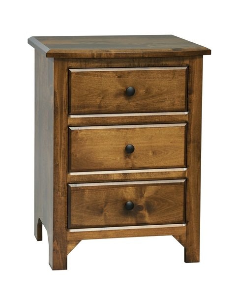 Amish Grays Peak Three Drawer Nightstand
