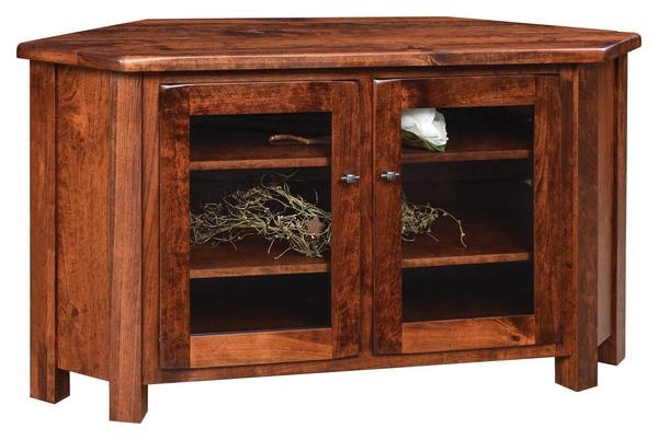 Amish Sussex Hardwood Corner TV Media Console