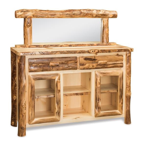 Amish Rustic Log 54" Sideboard Cabinet