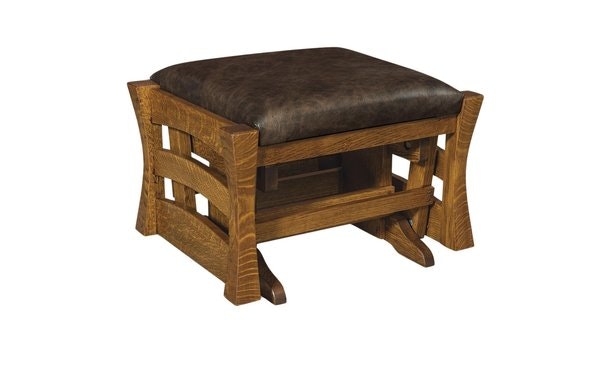 Stylish Upholstered Gliding Footstool with Wood Frame DutchCrafters