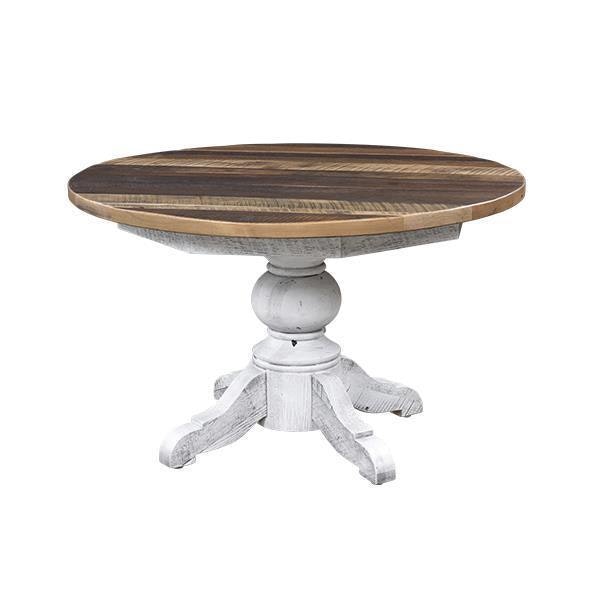 Amish Kowan Reclaimed Barnwood Dining Table with Solid Top