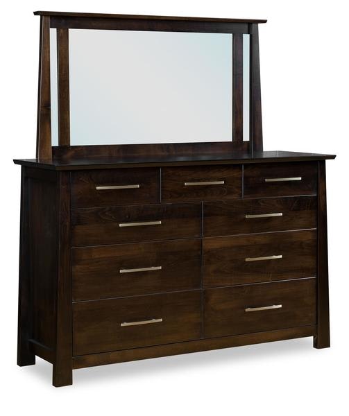 Amish Alexandria 9-Drawer Dresser with Optional Mirror