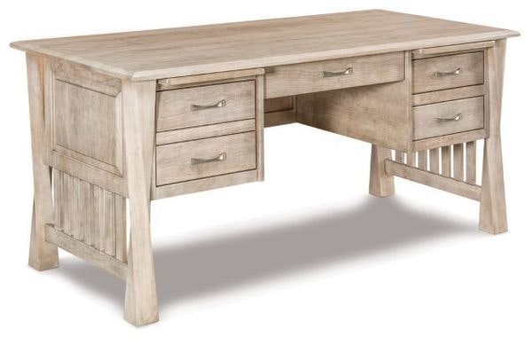 Amish Uplift 65 Executive Desk shown in Cherry Wood with a Mineral Finish