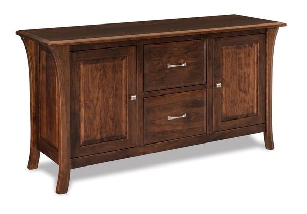 Amish 63 Wide Genesis Lateral File Credenza shown in Sap Cherry with Asbury