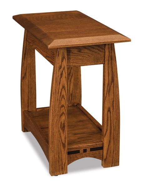 Amish 24 Tall Wood Grove Mission Small End Table with Bottom Shelf