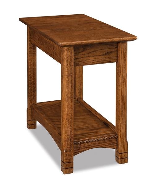 Amish 14 Wide Crest Small End Table with Bottom Shelf