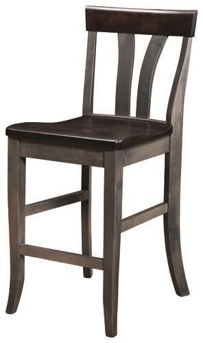 Amish Chantilly Vertical Slat Back Counter and Bar Stool