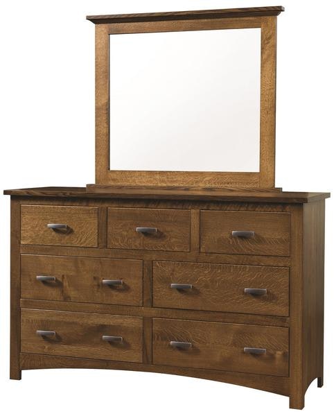 Amish Siesta Mission Dresser with Optional Mirror in Oak Wood