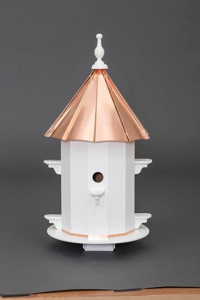 Amish Handcrafted Vinyl 6 Hole Birdhouse with Copper Roof