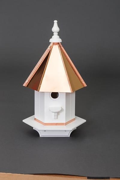 Amish Made Copper Roof Vinyl Bird House with Perch