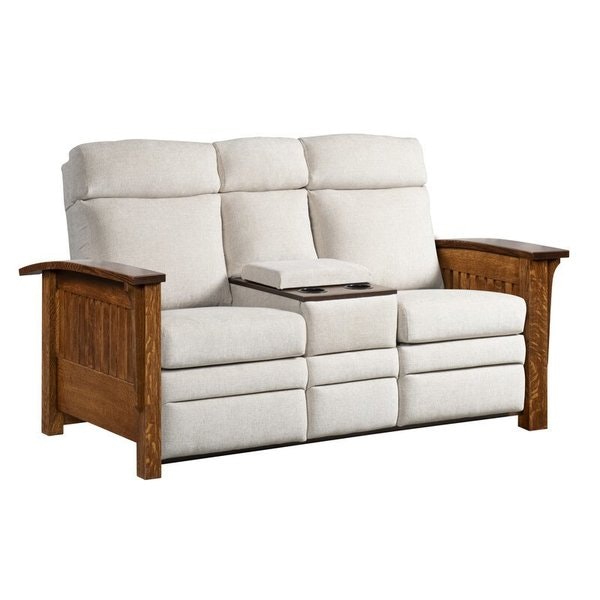Amish Hartsville Mission Loveseat Sofa with Recliners