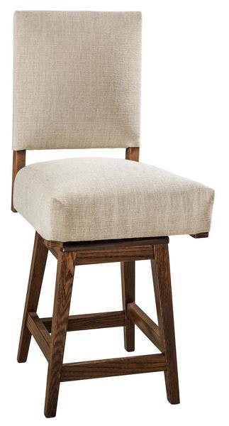 Amish Transitional Upholstered Parsons Counter and Bar Stool with Swivel