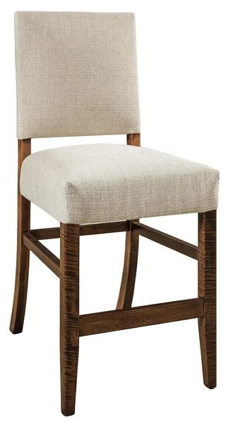 Amish Transitional Upholstered Parsons Counter and Bar Stool