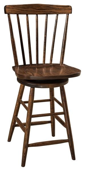 Amish Modern Farmhouse Windsor Counter and Bar Stool with Swivel