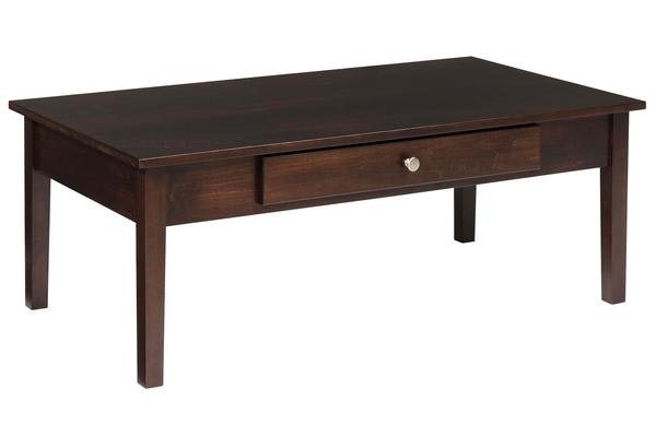 Amish Linden Coffee Table 48 inch Shown in Brown Maple.