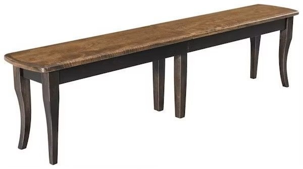 Amish Handcrafted Plano Saber Style Leg Backless Dining Bench