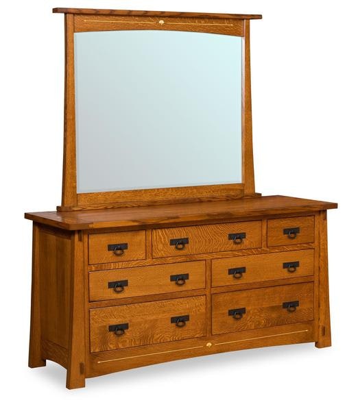 Malpais Amish Dresser with Seven Drawers and Optional Mirror