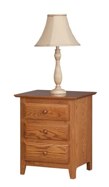 Amish Nebo Shaker Three Drawer Nightstand