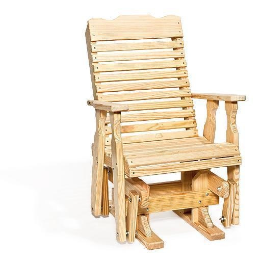 Leisure Lawns Amish Pine Curve Back Single Lawn Glider