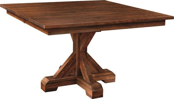 Country Auburn Single Pedestal Dining Room Table
