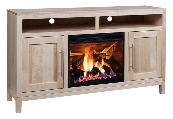 Amish Arvada TV Stand with Electric Fireplace