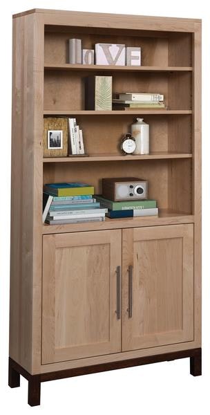 Amish Hazelton Modern Bookcase with Optional Doors