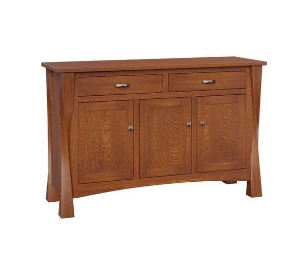 Amish Lexington Solid Wood 3-Door Sideboard shown in Brown Maple with Michaels Cherry Stain