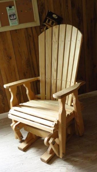 Amish Leisure Lawns Pine Wood Fan Back Glider