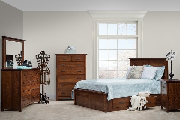 Amish High Point Five Piece Storage Bedroom Set