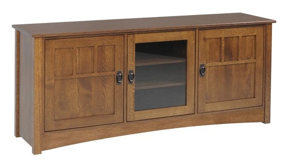 Amish Liberty Mission TV Stand with Two Shelves