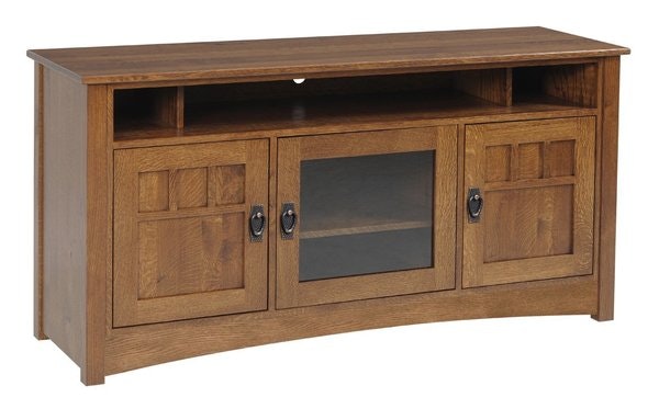 Amish Liberty Mission TV Stand with Three Doors